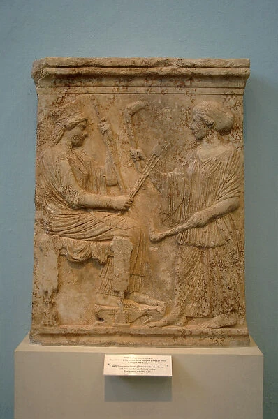 Votive relief representing Demeter and kore. V century B. C