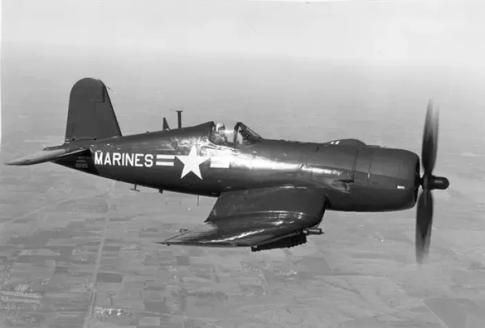 Framed Print : Vought AU-1 Corsair 129320 of the US Marines in Korea Framed Print : Vought AU-1 Corsair 129320 of the US Marines in Korea