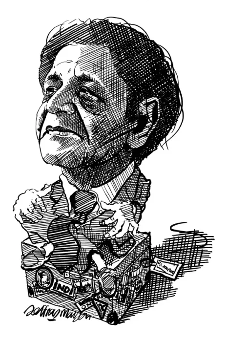 Framed Print : Vs Naipaul / Caricature Framed Print : Vs Naipaul / Caricature