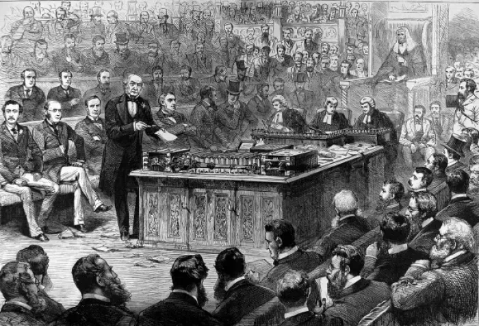 Framed Print : W. E. Gladstone addressing the House of Commons, 1886 Framed Print : W. E. Gladstone addressing the House of Commons, 1886