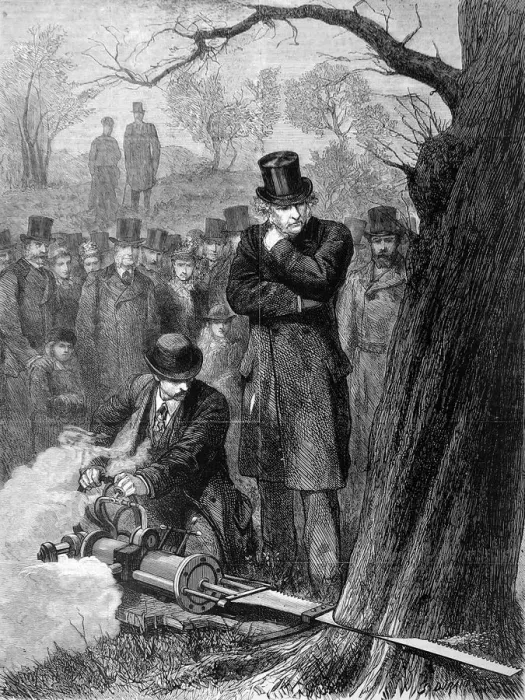 Framed Print : W. E. Gladstone watching a steam-driven saw, Tulse Hill, 1878 Framed Print : W. E. Gladstone watching a steam-driven saw, Tulse Hill, 1878