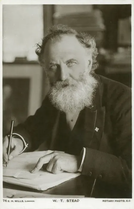 Framed Print : W T Stead (1849-1912) - English Newspaper Editor and pioneer of investigative journalism Framed Print : W T Stead (1849-1912) - English Newspaper Editor and pioneer of investigative journalism