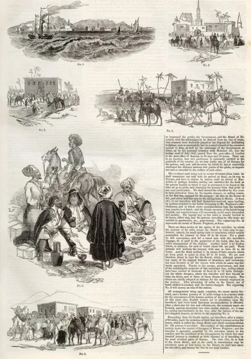 Framed Print : Waghorns Overland Route from India Date: 1842 Framed Print : Waghorns Overland Route from India Date: 1842