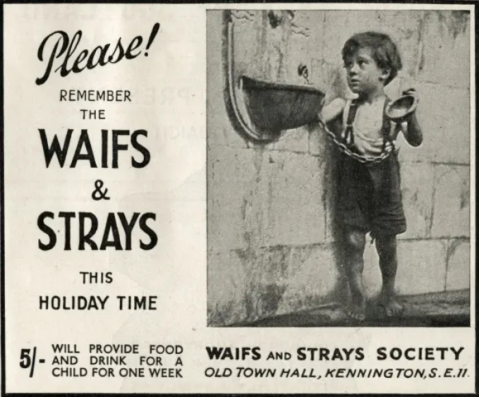 Framed Print : Waifs and Strays Society appeal advertisement Framed Print : Waifs and Strays Society appeal advertisement