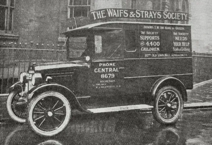 Framed Print : Waifs and Strays Society Van Framed Print : Waifs and Strays Society Van