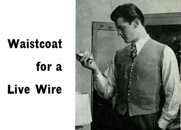 Framed Print : Waistcoat for a Live Wire, modelled by Roger Moore Framed Print : Waistcoat for a Live Wire, modelled by Roger Moore