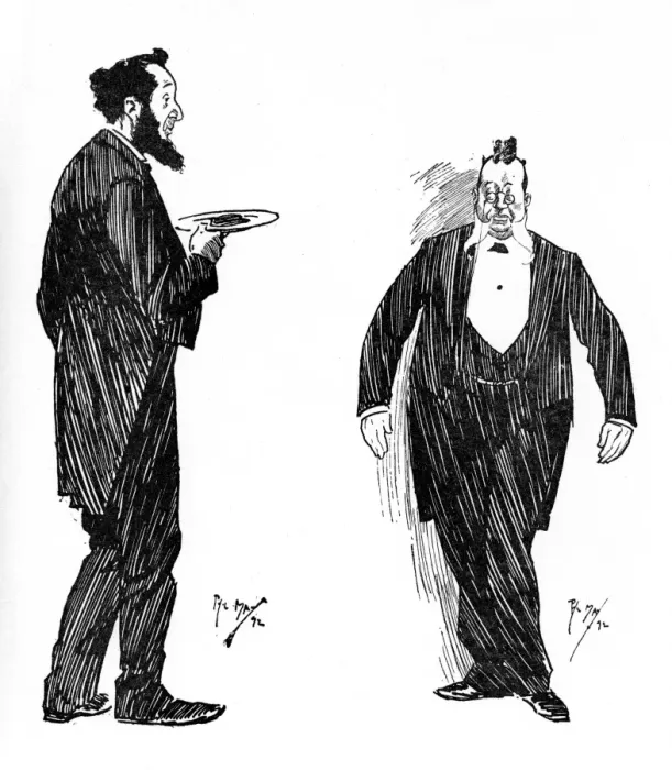 Framed Print : Waiter at the Eccentric Club & a Steward at a West End Club Framed Print : Waiter at the Eccentric Club & a Steward at a West End Club