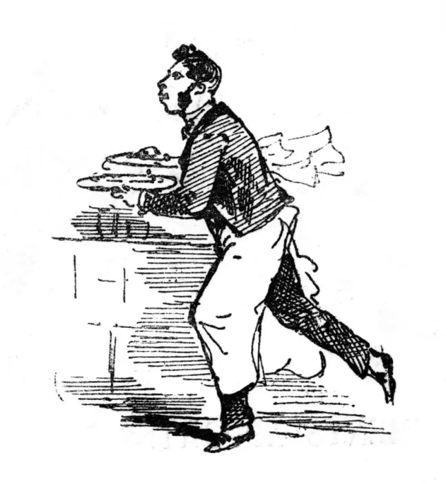 Framed Print : WAITER RUNS WITH DISH Framed Print : WAITER RUNS WITH DISH