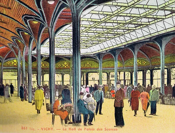 The waiting hall in the Palais des Sources, Vichy, 1920s