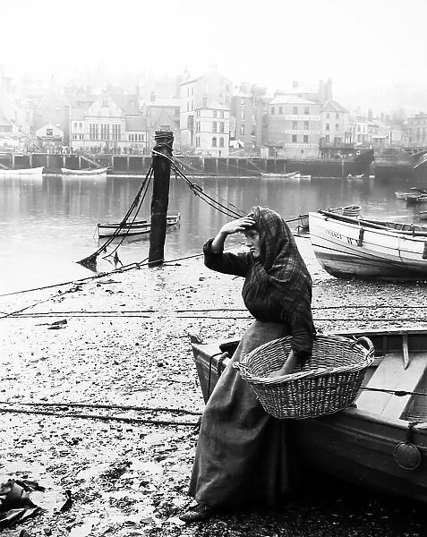 Waiting for husband to return from fishing, Whitby