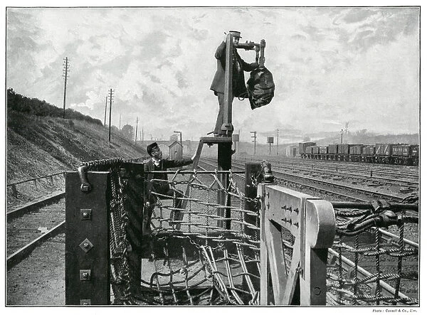Waiting for the mail train 1890s