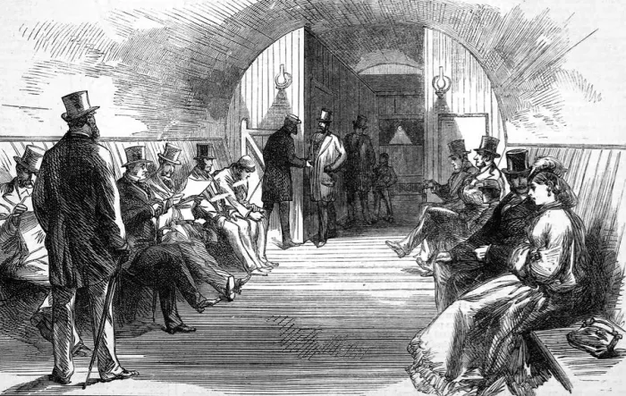Framed Print : Waiting room at TowerHill underground station Framed Print : Waiting room at TowerHill underground station