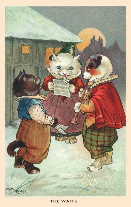 Framed Print : The Waits. Anthropomorphic animals at Christmas Framed Print : The Waits. Anthropomorphic animals at Christmas