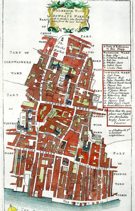 Framed Print : Walbrook Ward and Dowgate Ward Framed Print : Walbrook Ward and Dowgate Ward