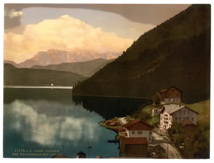 Framed Print : Walchensee with Urfeld, Upper Bavaria, Germany Framed Print : Walchensee with Urfeld, Upper Bavaria, Germany