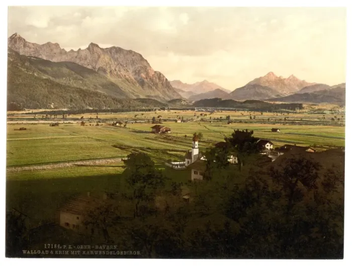 Framed Print : Walgau and Krim with Karwendelgebirge, Upper Bavaria, German Framed Print : Walgau and Krim with Karwendelgebirge, Upper Bavaria, German