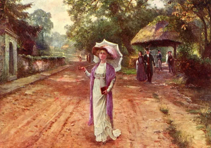 Framed Print : Walking from church Framed Print : Walking from church