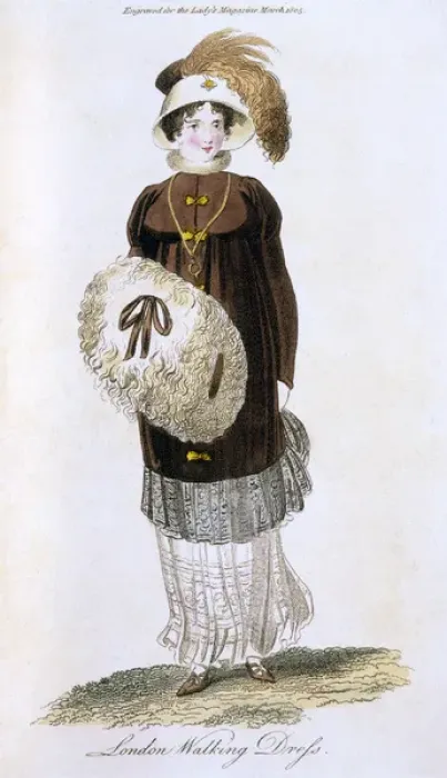 Framed Print : Walking Dress 1805 Framed Print : Walking Dress 1805