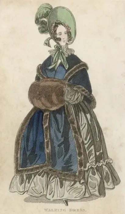 Framed Print : Walking Dress 1840 Framed Print : Walking Dress 1840