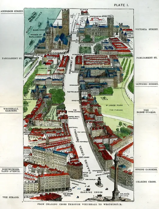 Framed Print : Walks of London - Charing Cross Through Whitehall ? Framed Print : Walks of London - Charing Cross Through Whitehall ?