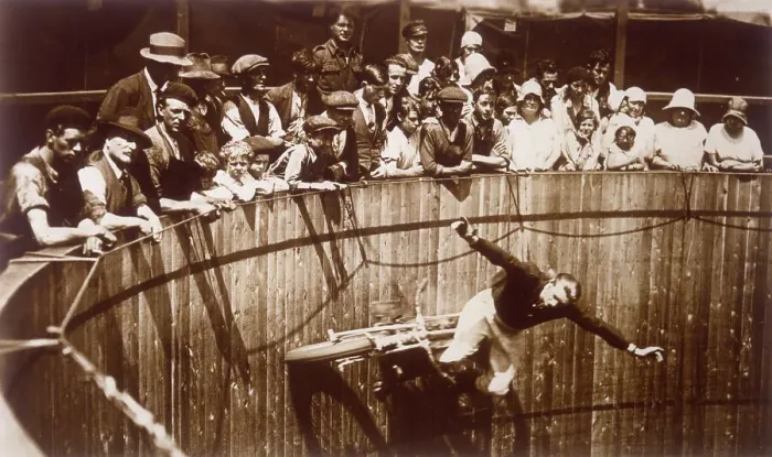 Framed Print : WALL OF DEATH, 1936 Framed Print : WALL OF DEATH, 1936
