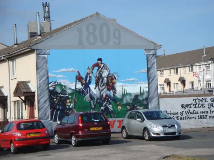 Framed Print : Wall mural of the Bloody Battle - 1809 at Belfast Framed Print : Wall mural of the Bloody Battle - 1809 at Belfast
