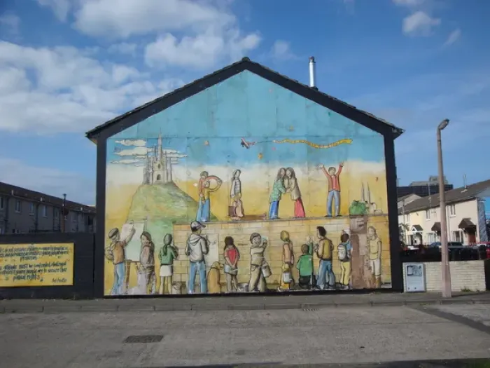 Framed Print : Wall mural of children at Belfast Framed Print : Wall mural of children at Belfast
