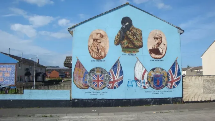 Framed Print : Wall mural of U. D. U, U. F. F & U. D. A members at Belfast