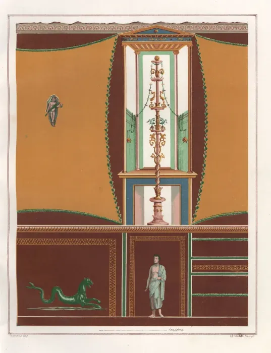 Framed Print : Wall painting with framed panels from an ostium Framed Print : Wall painting with framed panels from an ostium