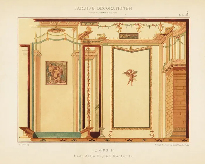 Framed Print : Wall painting from the House of Queen Margherita, Pompeii Framed Print : Wall painting from the House of Queen Margherita, Pompeii