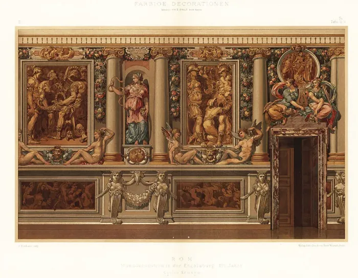 Framed Print : Wall paintings in the Mausoleum of Hadrian, Rome, 16th century Framed Print : Wall paintings in the Mausoleum of Hadrian, Rome, 16th century