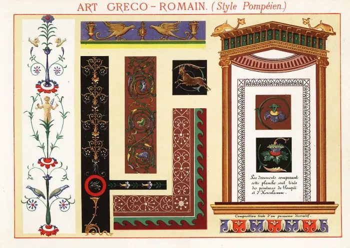 Framed Print : Wall paintings, murals, panels and borders from Pompeii and Herc Framed Print : Wall paintings, murals, panels and borders from Pompeii and Herc
