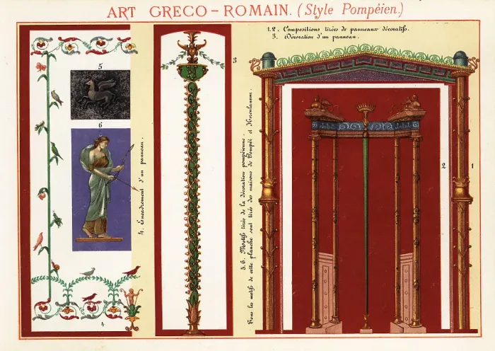 Framed Print : Wall paintings, murals, panels and borders from Pompeii and Herc Framed Print : Wall paintings, murals, panels and borders from Pompeii and Herc