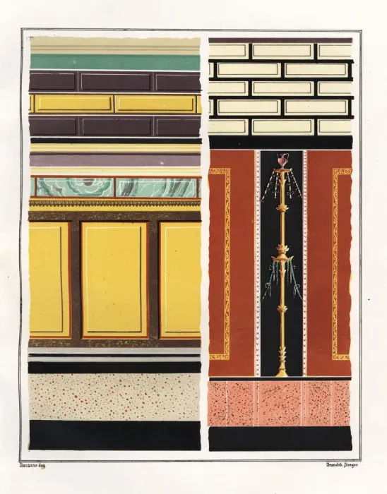 Framed Print : Wall paintings from rooms in the House of Framed Print : Wall paintings from rooms in the House of