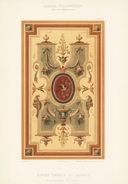 Framed Print : Wall panel in Trausnitz Castle, Germany, 16th century Framed Print : Wall panel in Trausnitz Castle, Germany, 16th century