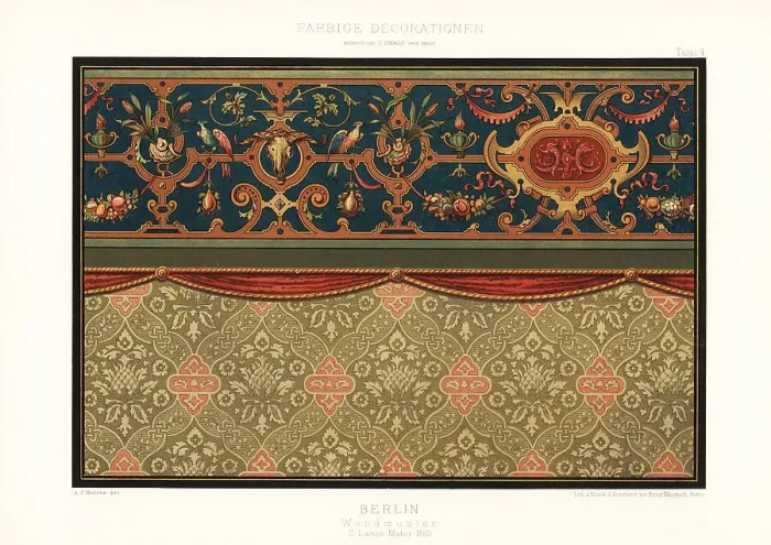Framed Print : Wall pattern painted by C. Lange, Berlin, 1883 Framed Print : Wall pattern painted by C. Lange, Berlin, 1883