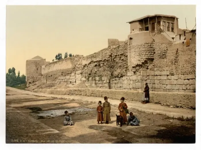 Framed Print : Wall over which St. Paul escaped, Damascus, Holy Land, (i. e Framed Print : Wall over which St. Paul escaped, Damascus, Holy Land, (i. e