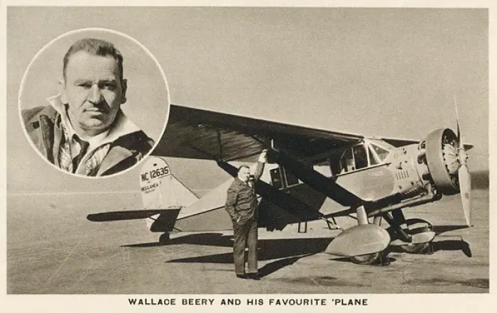 Framed Print : Wallace Beery, American actor, with favourite plane Framed Print : Wallace Beery, American actor, with favourite plane