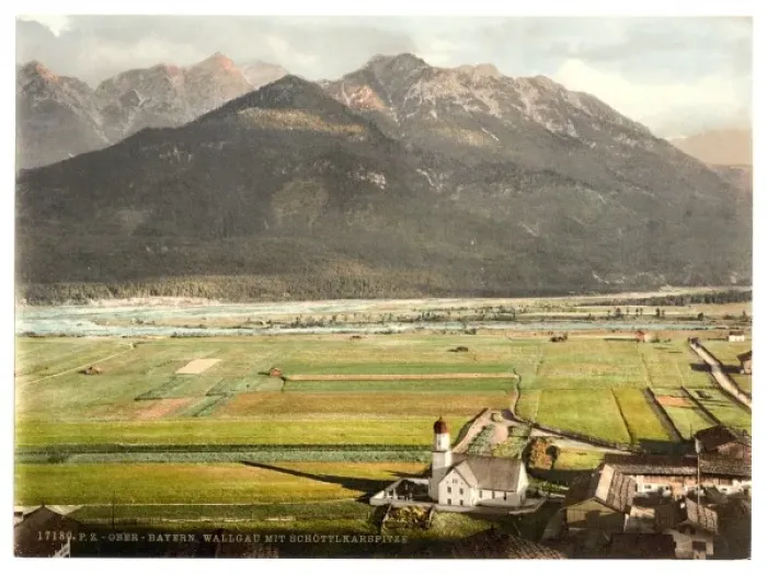 Framed Print : Wallgau with Schottlkarspitze, Upper Bavaria, Germany Framed Print : Wallgau with Schottlkarspitze, Upper Bavaria, Germany