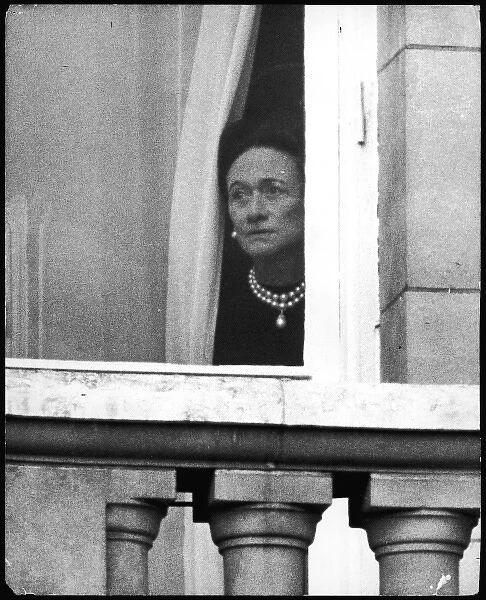 Wallis Simpson watches trooping the colour