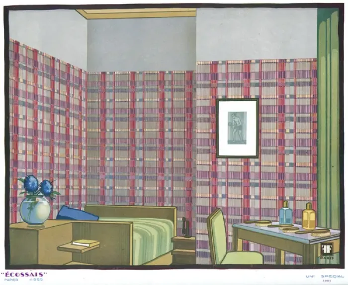 Framed Print : Wallpaper designs shown in a sample interior Framed Print : Wallpaper designs shown in a sample interior