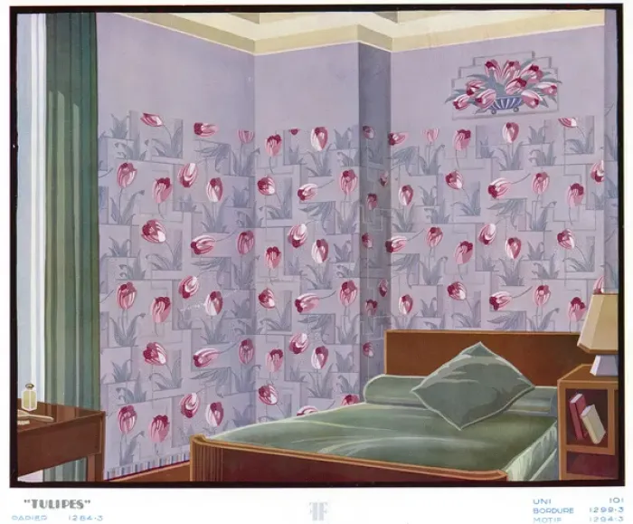 Framed Print : Wallpaper designs shown in a sample interior Framed Print : Wallpaper designs shown in a sample interior