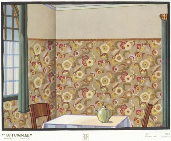 Framed Print : Wallpaper designs shown in a sample interior Framed Print : Wallpaper designs shown in a sample interior