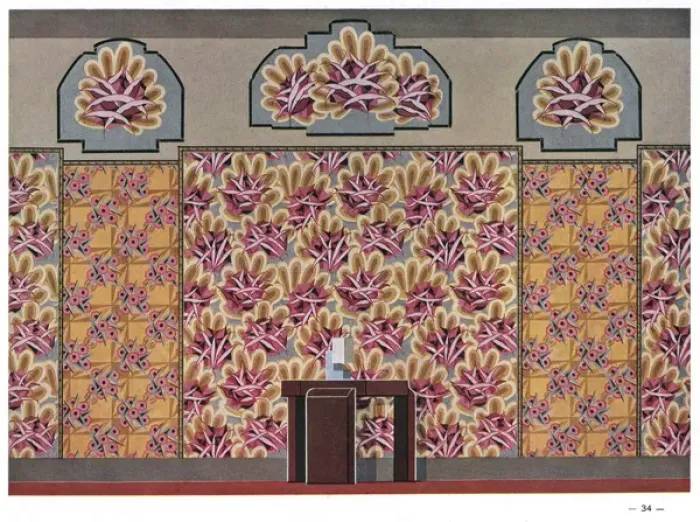 Framed Print : Wallpaper designs shown in a sample interior Framed Print : Wallpaper designs shown in a sample interior