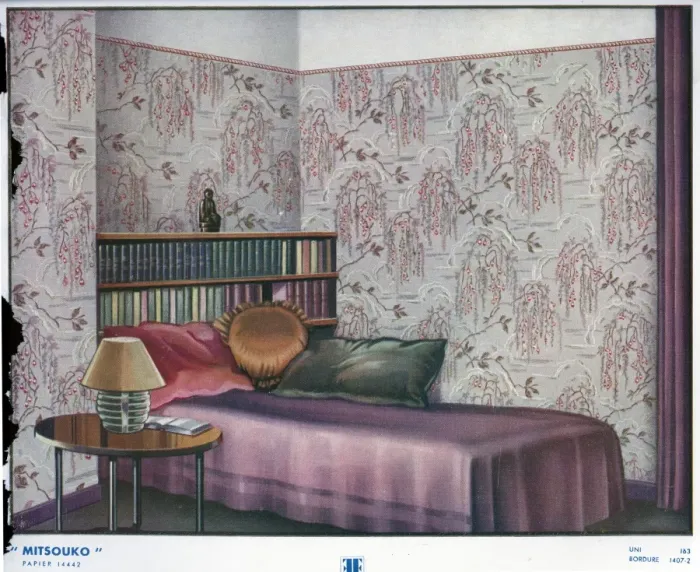 Framed Print : Wallpaper designs shown in a sample interior Framed Print : Wallpaper designs shown in a sample interior