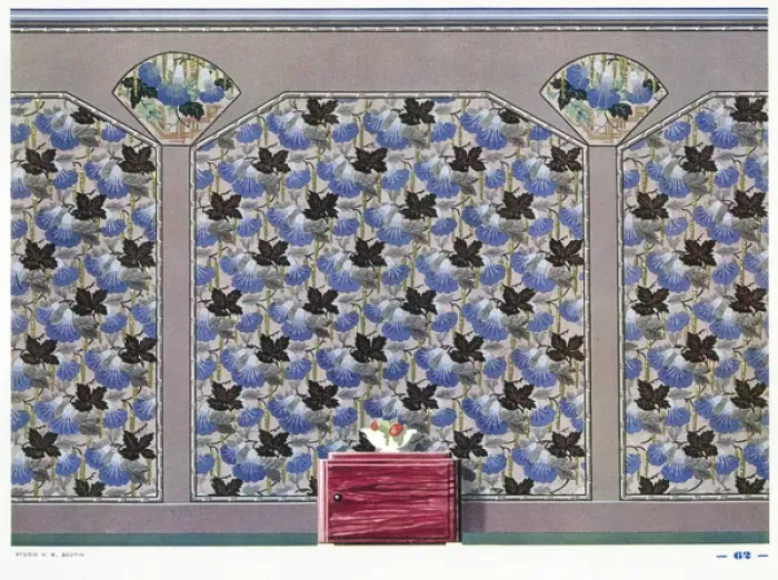 Framed Print : Wallpaper designs shown in a sample interior Framed Print : Wallpaper designs shown in a sample interior