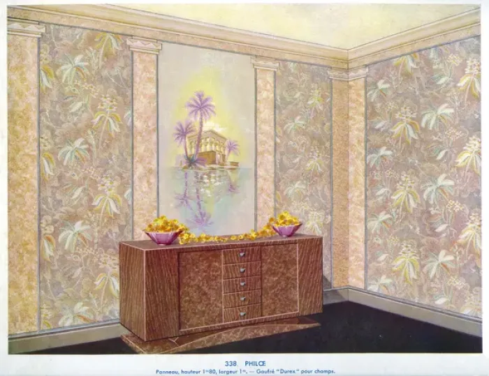Framed Print : Wallpaper designs shown in a sample interior Framed Print : Wallpaper designs shown in a sample interior