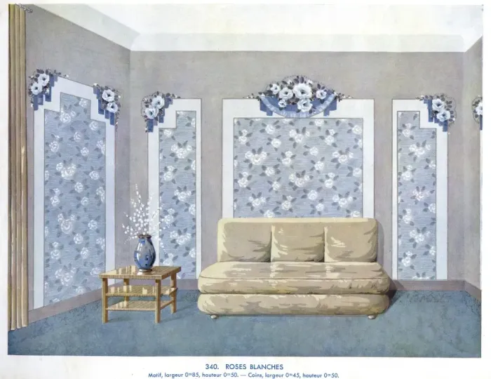 Framed Print : Wallpaper designs shown in a sample interior Framed Print : Wallpaper designs shown in a sample interior