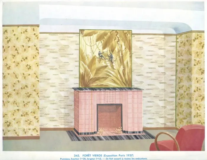 Framed Print : Wallpaper designs shown in a sample interior Framed Print : Wallpaper designs shown in a sample interior