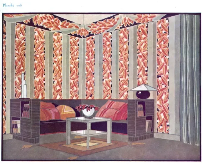 Framed Print : Wallpaper designs shown in a sample interior Framed Print : Wallpaper designs shown in a sample interior